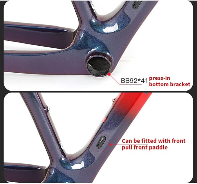 Bike Carbon Fiber Frame 27.5er 29er Hardtail Mountain Bike Frame 15''/17''/19'' Internal Routing Disc Brake Frame QR 135mm XC AM(Dark Grey,27.5 * 17'')
