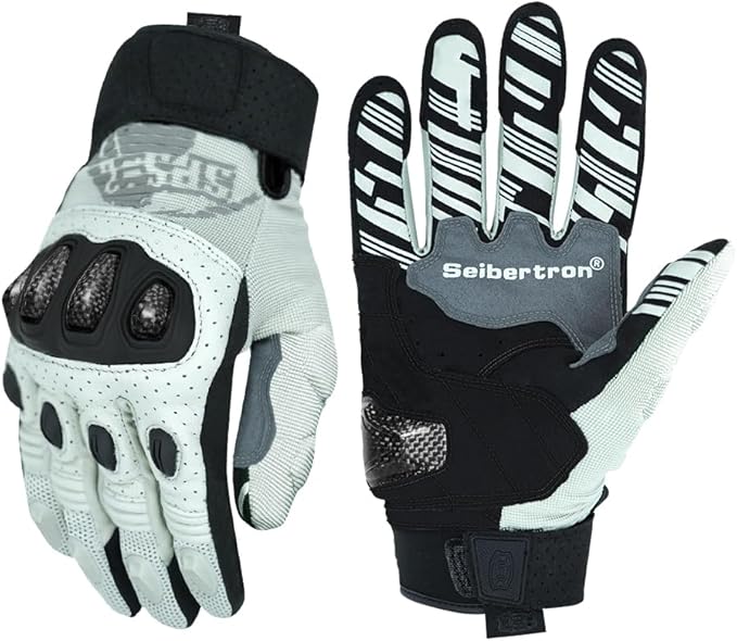 Seibertron SPS Series Touchscreen Motorcycle Motocross BMX ATV MTB Bicycle Cycling Full or Half Finger Gloves Adult and Youth