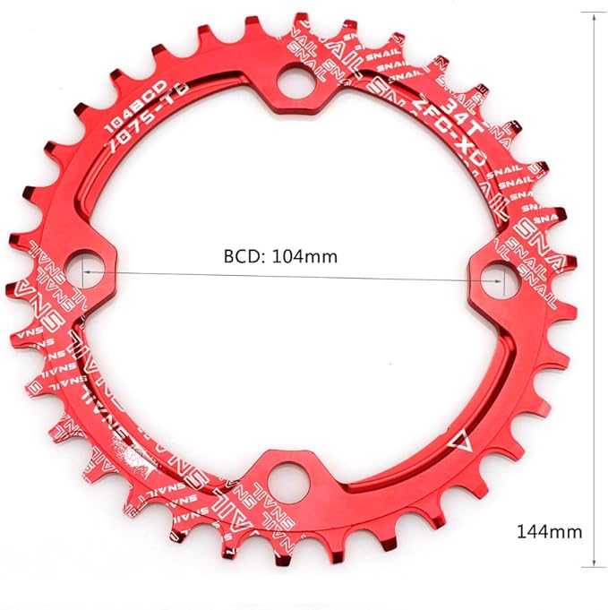 CYSKY 104 BCD Chainring 30T to 52T Narrow Wide Chainring with Sprocket Bolts for 1x Set-up Road Bike Mountain Bike BMX MTB Gravel Ebike
