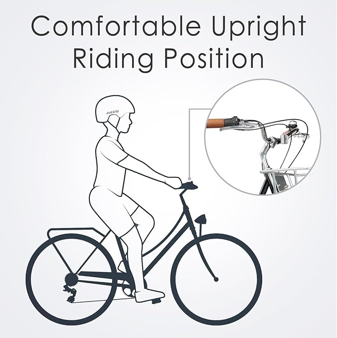 AVASTA Vela Hybrid Bike for Adult Women Female Lightweight Step Through 26 Inch High Tensile Steel Frame City Commuter Comfort Lady Bicycle, 6-Speed, Multiple Colors