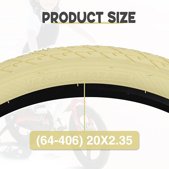 ZUKKA 20 x 2.35 Bike Tire 1/2 Pack 20 inch x 2.35 BMX Bike Tire Folding Replacement Tire for MTB Mountain Bike, BMX Bicycle Commuter Bike