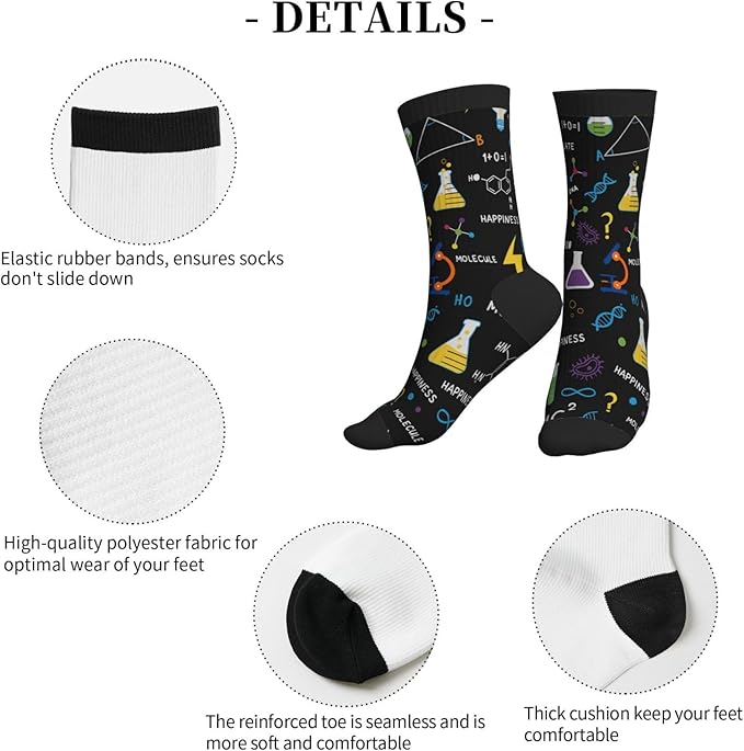 Crew Athletic Socks Funny Crazy Casual Sports Novelty Dress Socks for Women Men Running Hiking
