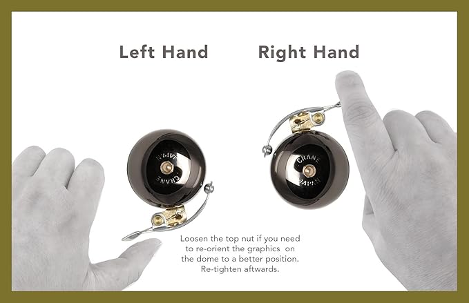 Crane Bike Bell, Suzu Bicycle Bell, Made in Japan for City Bikes, Cruisers, Road Bikes or MTB, Fits Bars diameters 22.2 to 26.0mm