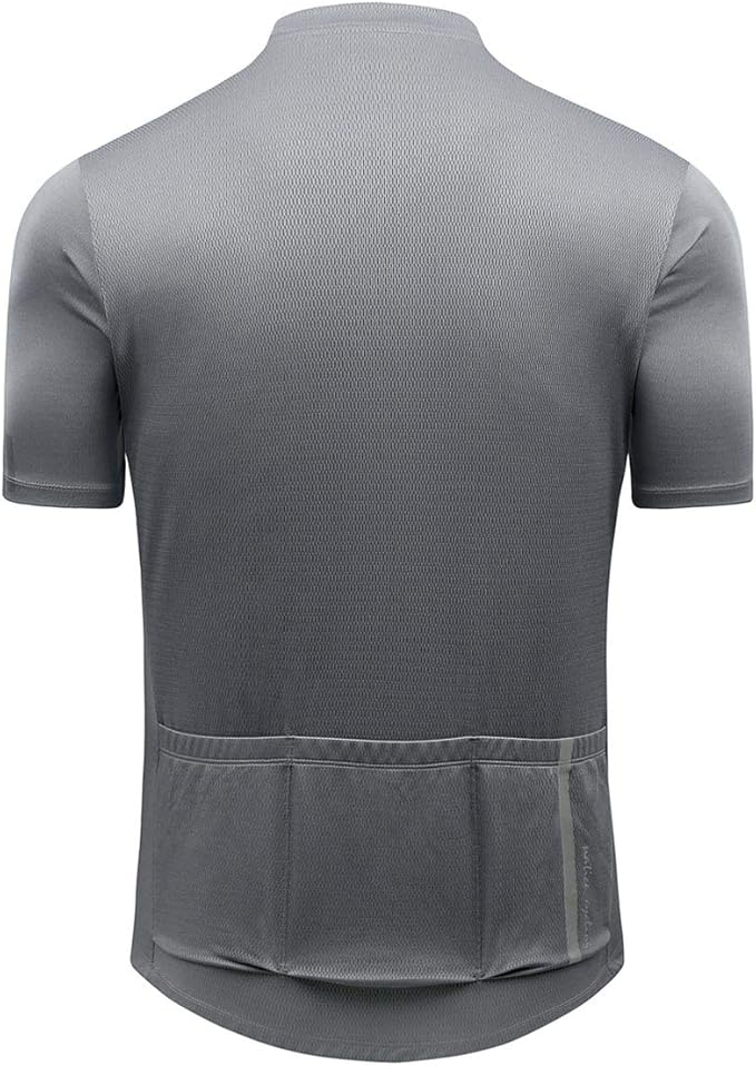 Santic Men's Cycling Jersey Short Sleeve Tops Pro Road Bike Shirt Full Zipper UPF 50+ MTB Jersey with Pockets