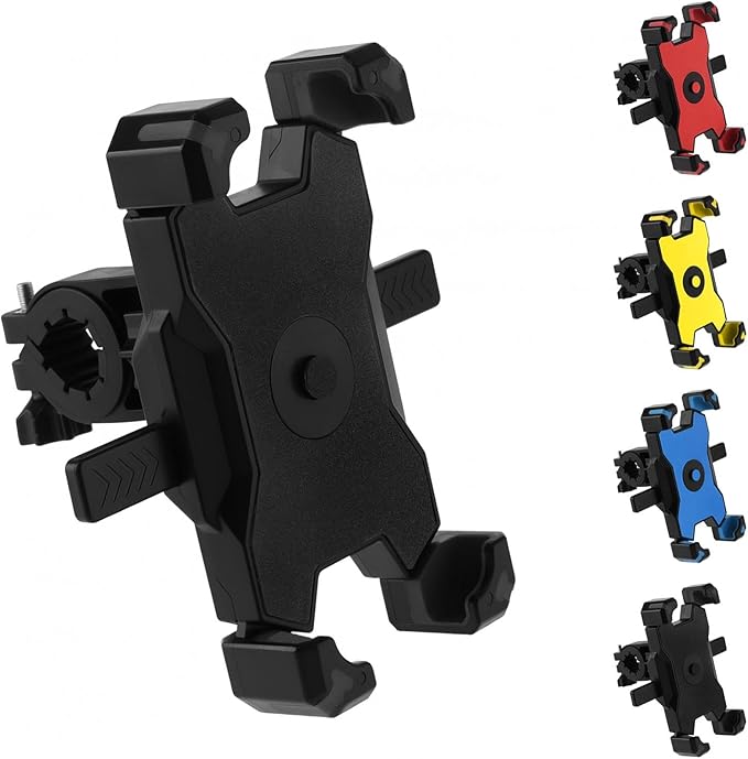 Universal Bike Phone Mount, Compatible with 4.7-6.8 Inch Smartphones, Adjustable, Shockproof, Easy to Install, Black