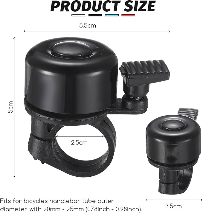 Hestya 4 Pieces Bike Bells, Bicycle Bells for Mountain Bicycle Handlebars Loud Crisp Clear Aluminum Road Bike Ring Bell with Screwdriver for Adults