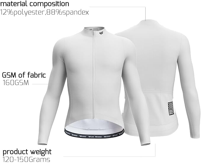 Men's Cycling Jerseys Long Sleeve Bike Biking Shirts Full Zip with Pockets Road Bicycle Clothing