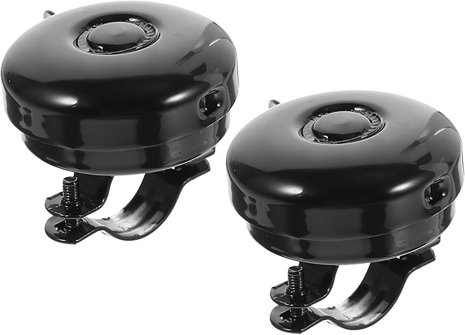 2pcs Vintage Bike Bell for Road Bikes Multi-Function Anti-Loss Ringing Bells Black Metal for Handlebars Practical Cycling Accessory for Adults