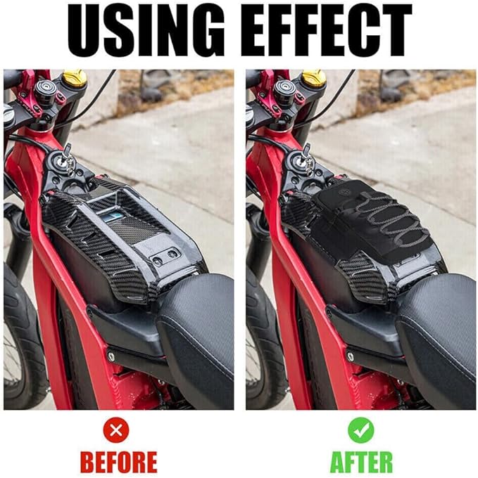 Motorcycle Handlebar Storage Bag with USB Charging Port, Waterproof Pouch for Sur-ron Light Bee X Segway, Black