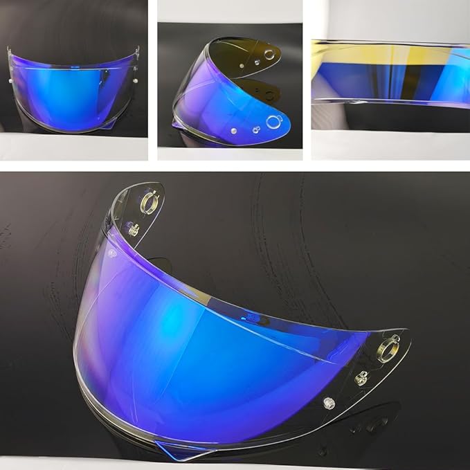 HJ-34P Helmet Visor Replacement for HJC C10.Motorcycle Helmet Shield UV Protection Compatible with HJC C10 (Revo Clear Blue)