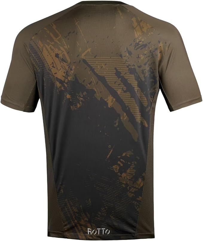 ROTTO Mens MTB Jersey Mountain Bike Cycling Shirt Short Sleeve for MTB BMX Downhill Wicking Quick Dry