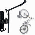 Swivel Bike wall mount with gear hooks, One Pack, Organize Garage with Bike Storage, Vertical or Ceiling Mount, heavy duty construction for bikes up to 60lbs, bike rack garage organizer