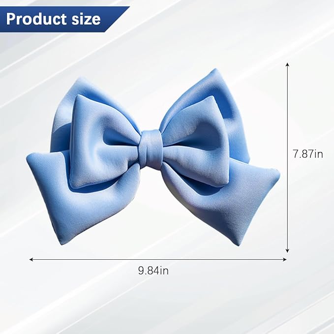 Motorbike Helmet Decor, Cute Fashion Large Bowknot Motorcycle Helmet Ornament, Automotive Exterior Rear Bumper Decoration for Girls Women, Universal for Truck Motorcycle Sedan (Light Blue)