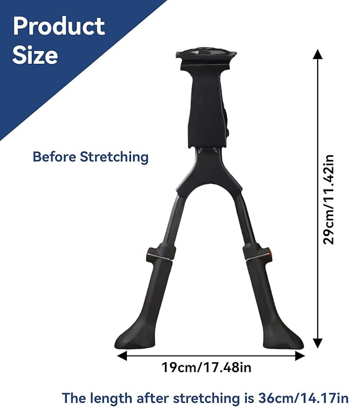 Adjustable Bike Kickstand, Center Mount Bike Double Leg Kickstand Aluminium Alloy Bicycle Kickstand for 24, 26, 27.5, 29 Inch Adult Bikes, Perfect for Cruiser, Road and Hybrid Bike