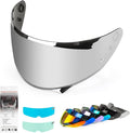 XINGWU Motorcycle Helmet Visor Replacement for C10 Helmet Visor with Anti-fog Rainproof Film UV Protection Face Tinted Shield (Deep Silver)