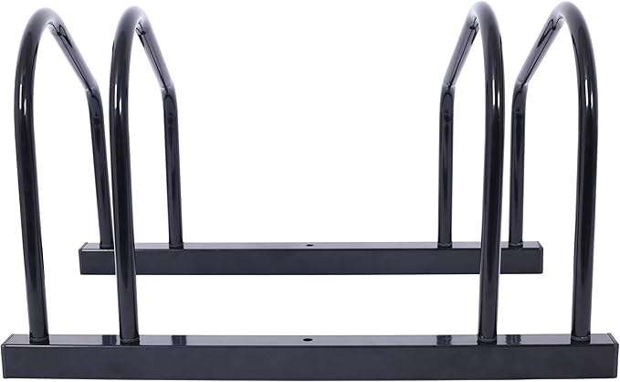 ZeHuoGe Bikes Floor Stand, Bike Parking Rack Garage Bike Storage Stand Indoor/Outdoor 22-28" Wheel Stand, Max Tire Width 2.15" (Black, 2 Bikes)