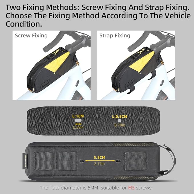 Rhinowalk Bicycle Top Tube Bag Bike Front Frame Bag Waterproof Extra Long Cycling Accessories Upper Pipe Nylon Pouch Pack for Mountain Road Bike