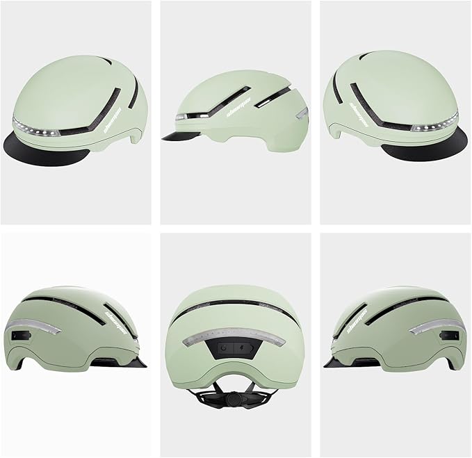 Shinmax Bike Helmet with Turn Signals, NTA Certified up to 45km/h, Bicycle Helmet for Men Women with USB Rechargeable Rear Light, Viser, Cycling Helmet for E-Bike & S-Pedelec,Scooter, Commuter, Adults