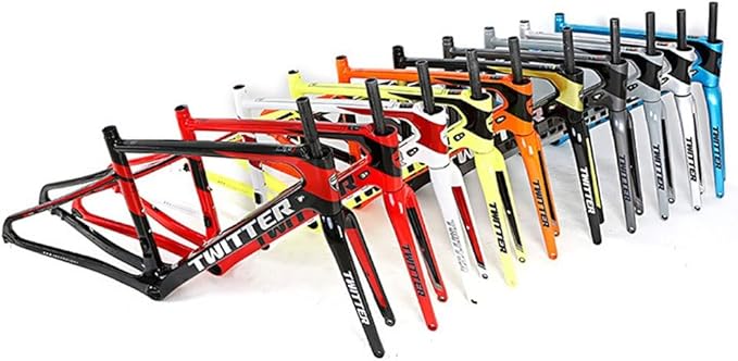 Carbon Road Bike Frameset Disc Brake 700C Off-Road Racing Frame 45/48/51/54cm Front 100mm Rear 142mm Thru Axle Frame Set(Black A,51CM)