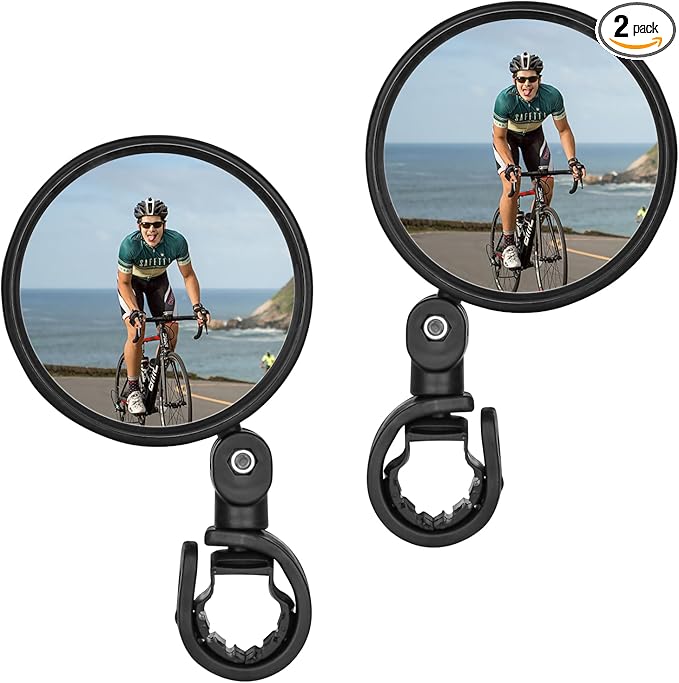 Bike Mirror Bicycle Rear View Mirrors,Rotatable Handlebar Reflectors Foldable Convex Mirror