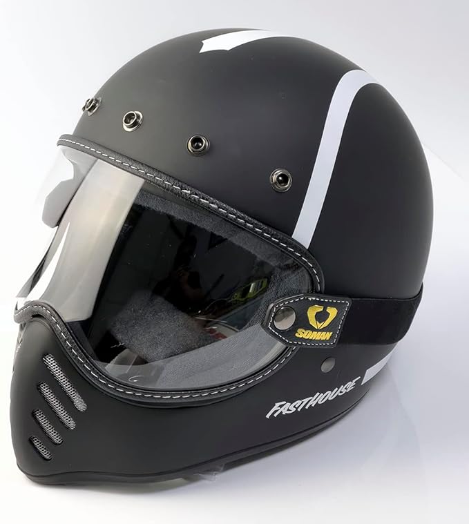 Retro Motorcycle Helmet Shield Bubble Visor, PC Goggles Lens Replacement For Off-Road Cruiser Motorcycle Helmet Bell Moto-3