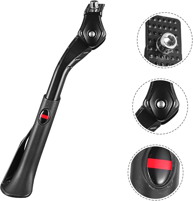 Adjustable Aluminum Alloy Bike Kickstand Length Adjustable Bicycle Side Support for Mountain and Road Bikes Sturdy Parking Rack for Cycling Enthusiasts