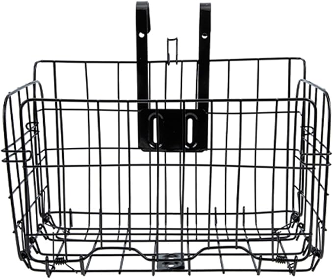 SUPVOX Bike Basket Front and Rear Folding Bicycle Basket, Black 990g Lightweight Portable Handlebar Storage for Mountain and City Bikes, Sturdy Cycling Accessory for Outdoor Riding