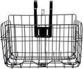 SUPVOX Bike Basket Front and Rear Folding Bicycle Basket, Black 990g Lightweight Portable Handlebar Storage for Mountain and City Bikes, Sturdy Cycling Accessory for Outdoor Riding