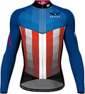 Lo.gas USA Cycling Jersey Men Short Sleeve Bike Biking Shirts American Flag Road Bicycle Clothing Full Zip with Pockets