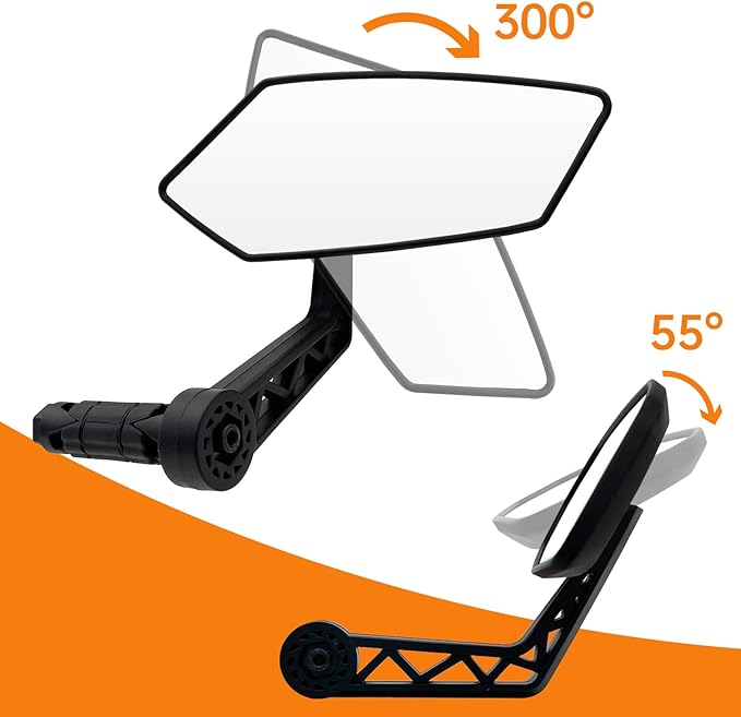 Bike Mirror, HD Glass Bicycle Mirrors for Handlebar Mount, Adjustable Bar End Bike Rear View Mirror, Scratch Resistant Handlebar Mirrors for E-bike,Mountain Bike & Scooter(Right 0.59-0.78")