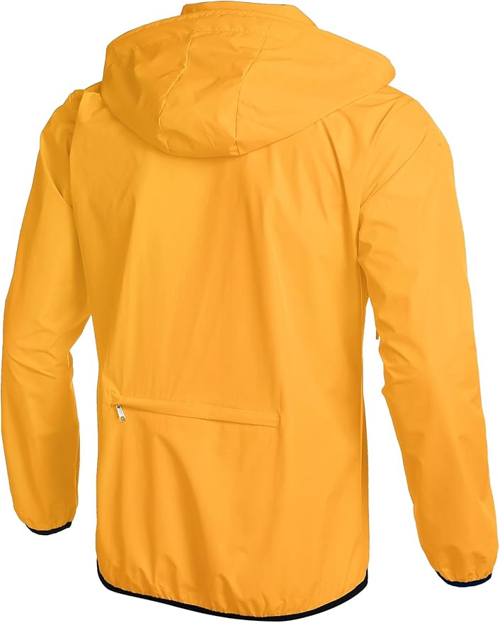 COOFANDY Men's Light Rain Jacket with Hood Packable Waterproof Raincoat Golf Rain Gear Travel Hiking Windbreaker