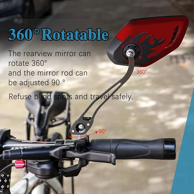 ASUBHA 2PCS Motorcycle Mirrors, Motorcycle Mirrors for Handlebar, Convex Handlebar Rear View Side Mirror with M8 M10 Bolt, Wide Angle Rear View Mirror Car Accessories for Scooter ATV UTV Dirt Bike