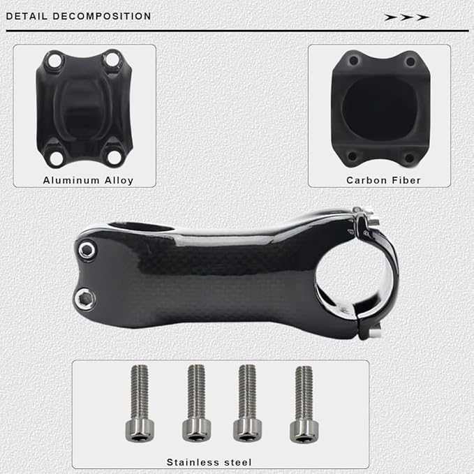RXL SL Carbon MTB Stem, Mountain Bike Stem 31.8, Road Bike Stem 6 17 Degree 70mm 80mm 90mm 100mm 110mm 120mm 130mm Fixie Handlebar Stems for Downhill Enduro XC