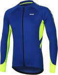 ARSUXEO Men's Full Zipper Long Sleeves Cycling Jersey Bicycle BikingBike Shirt 6030