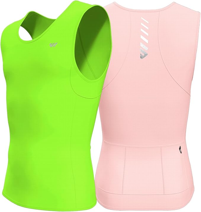 Lo.gas Sleeveless Cycling Jersey Men, Biking Base Layer Breathable and Lightweight with Back Pocket Sports Vest