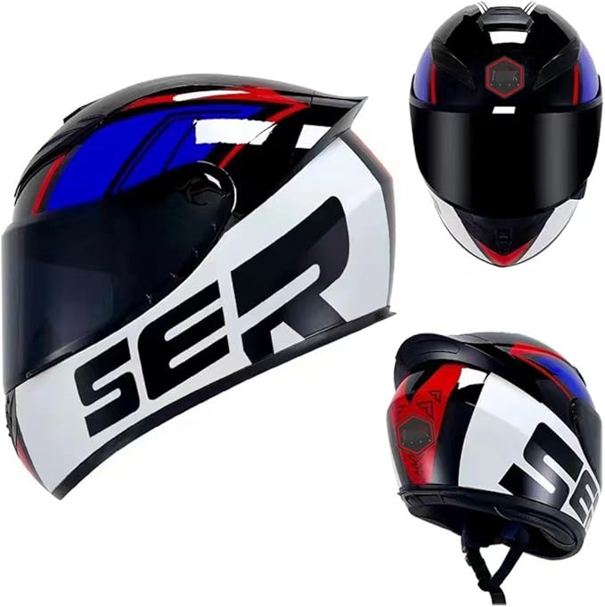 Full Face Motorcycle Helmet Racing Motocross Helmets with Pinlock Compatible Clear&Tinted Visors DOT Model Approved Street Bike Helmet