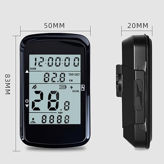 GPS Bike Computer, 2.4 Inch Large Screen Wireless Cycling Computer with 1200mAh Battery and Multi Satellite Support, for Mountain Bike Road Cycling