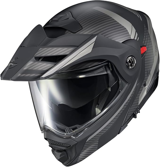ScorpionEXO AT960 Modular Adventure Street Motorcycle Helmet with Bluetooth Ready Speaker Pockets DOT ECE Approved Monk (Phantom - Large)