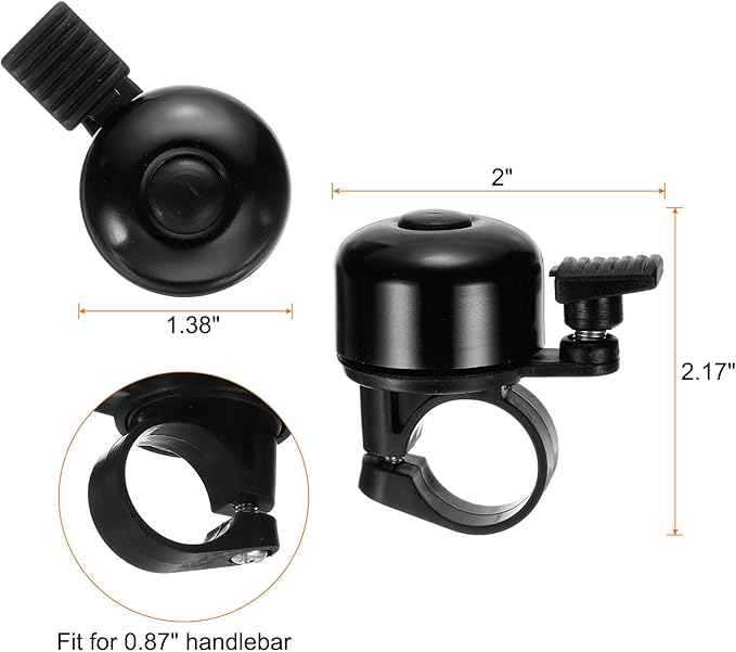 HARFINGTON Bike Bell Aluminum Mini Bicycle Bells with Loud Crisp Clear Sound Bike Ring Bell Bike Accessories for Adults Children Road Mountain Bike