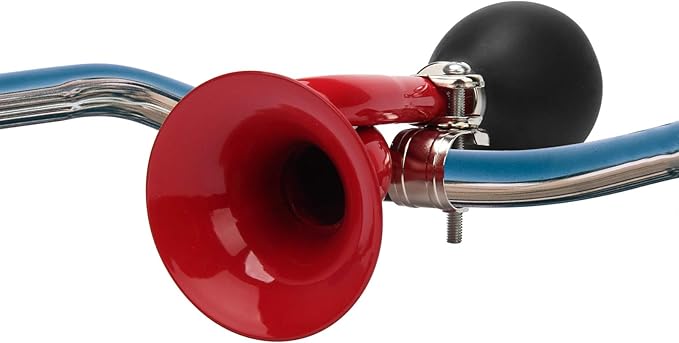 Coolrunner Bugle Horn, Retro Clown Horn, Kids Bike Horn, Classic Vintage Metal Twist Loudspeaker Siren Hooter Snail Air Horn for Vehicles Bicycles Golf Cart