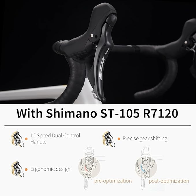 SAVADECK Carbon Fiber Road Bike, Hydraulic Oil Disc Bike with Carbon Fiber Frame and Wheelset, Lightweight Full Carbon Racing Bicycle with Shimano R7120 24S Shift Set for Adults