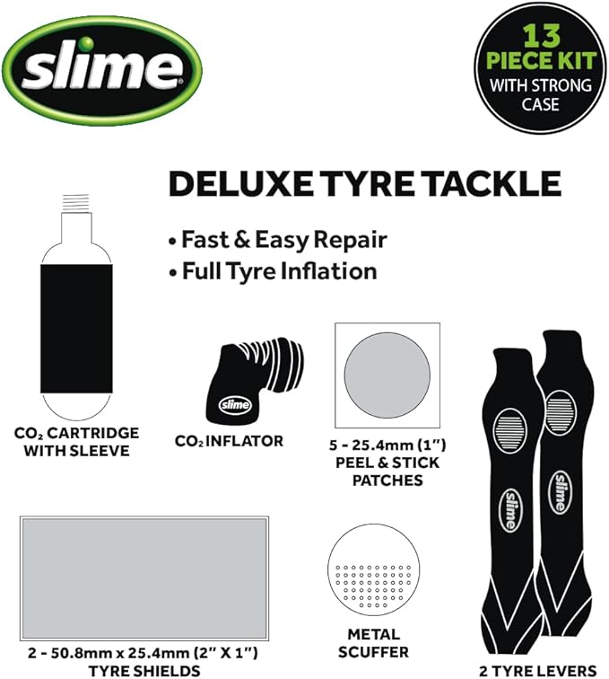 Slime Deluxe Tire Tackle: Bike Tube Repair & Inflation Kit