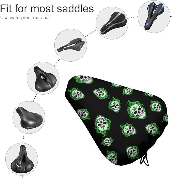 Adjustable Exercise Bike Seat Cover, Soft Cushion Indoor Outdoor Dust Resistant Protection