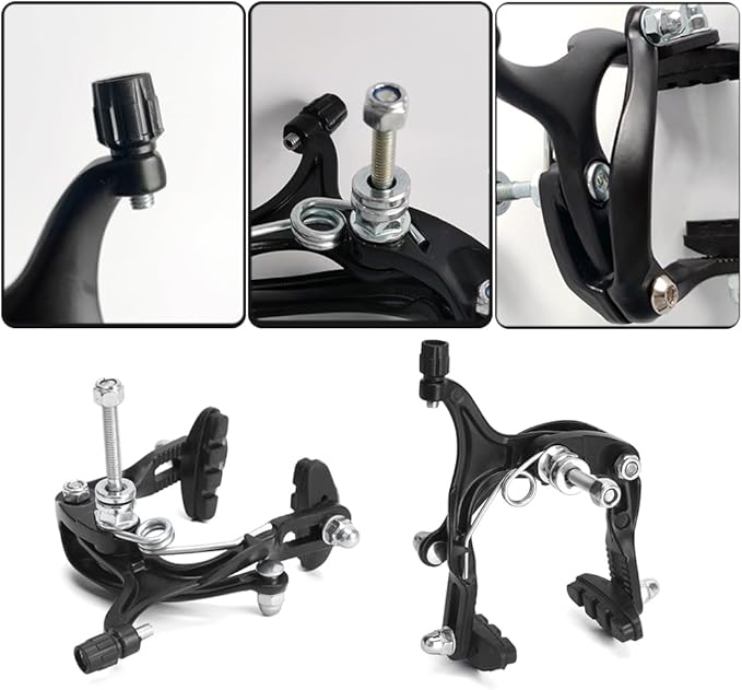1 Pair 61-79mm Long Front & Rear C Caliper, Road Bike Brake Calipers for Fixed Gear Bikes Road Bikes Bike Accessories-Black