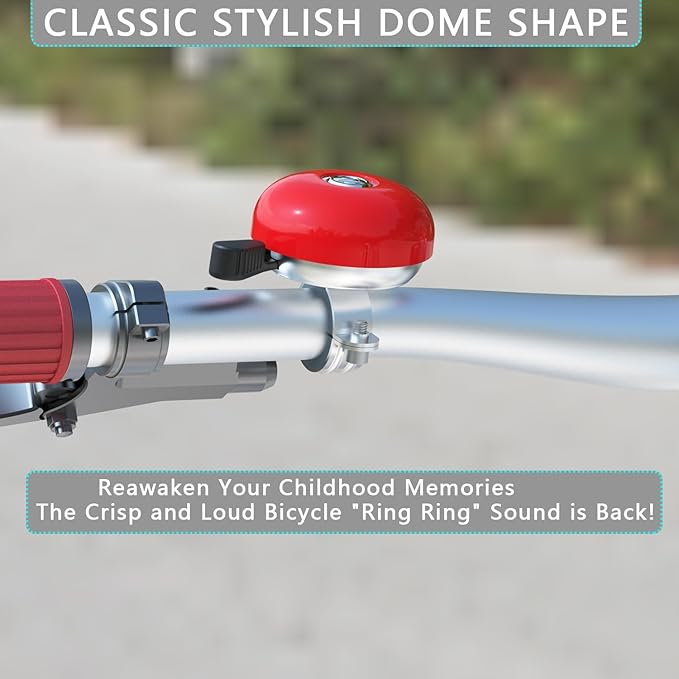 Greallthy Bike Bell Classic Bike Bells for Adults Kids, Bicycle Bell for Handlebars Adult, Loud Sound Beach Cruiser Mountain Bike Bell Accessories.
