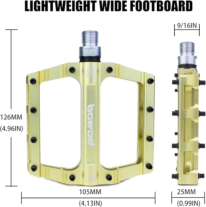 Bike Pedals 9/16" Lightweight Non-Slip Bicycle Platform Pedals - Fits Most Adult Bikes & Mountain Bikes &MTB, Road Bikes and Slip-Resistant Design