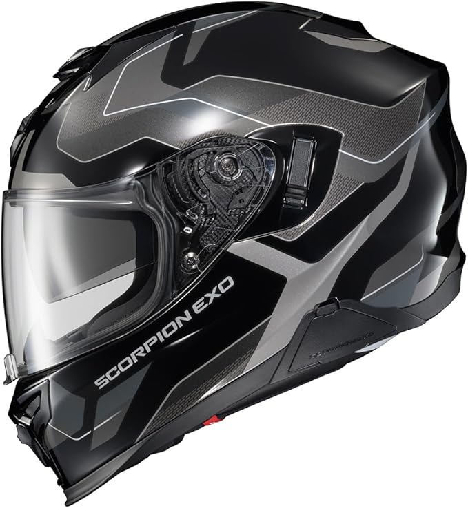 ScorpionEXO T520 Full Face Touring Motorcycle Helmet with Bluetooth Ready Speaker Pockets DOT ECE Approved Zuse (Phantom - Small)