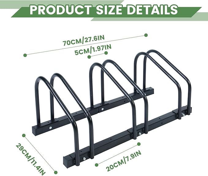 Bike Floor Rack Bike Floor Parking Bicycle Parking Rack Bike Storage Stand Bike Floor Stand Bicycle Storage Organizer for Mountain Bike, Road Bike Fit 22-28" Wheel Stand Tire Width 2.2"