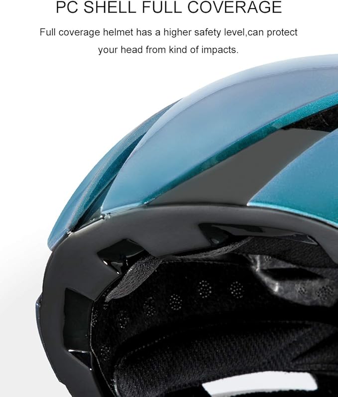 ROCKBROS Adult Bike Helmet Streamlined Aerodynamic, Comfortable Y - Shaped Strap Cycling Helmet for Men Women (58-62 cm) Reflective Adjustable Webbing for Road & Mountain Biking