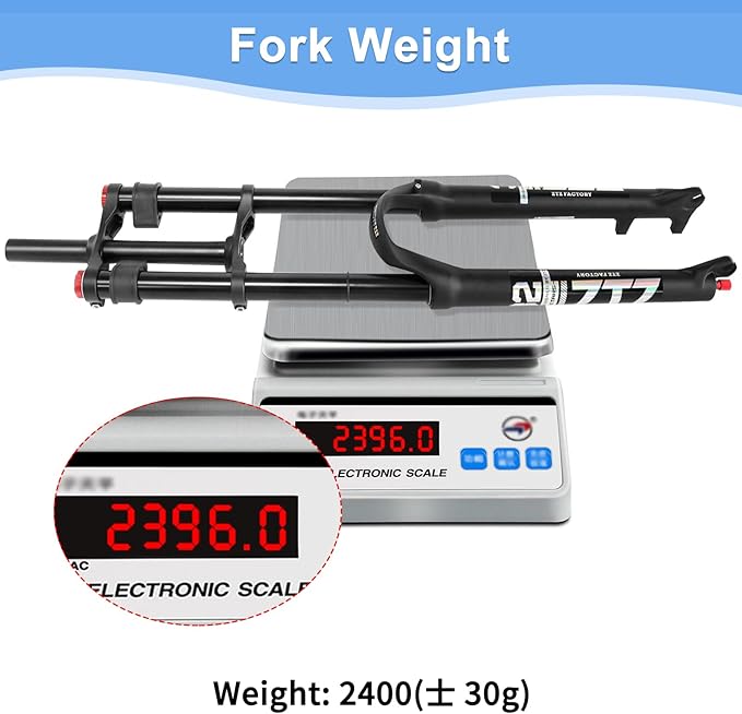 ZTZ 26/27.5/29 inch Mountain Bike Air Suspension Fork,Rebound Adjustment,180mm Travel,QR 9x100mm, 1-1/8 Straight Steerer, Ultralight Double Shoulder Design Front Fork for XC/AM MTB